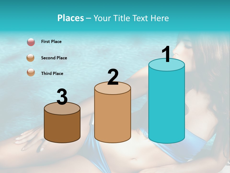 Sexy Lie Swimmingpool PowerPoint Template