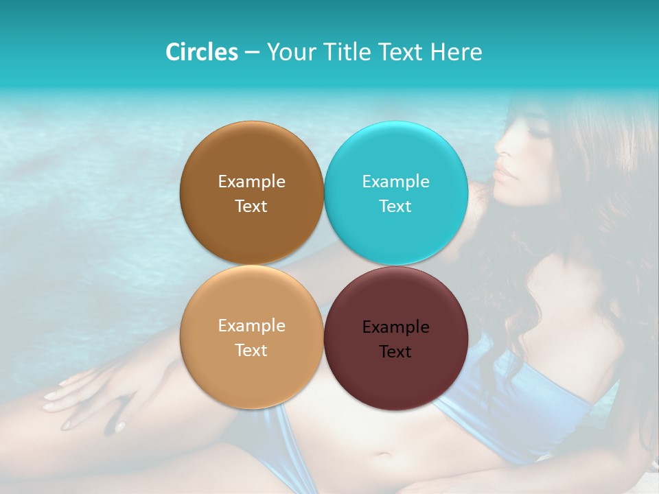 Sexy Lie Swimmingpool PowerPoint Template