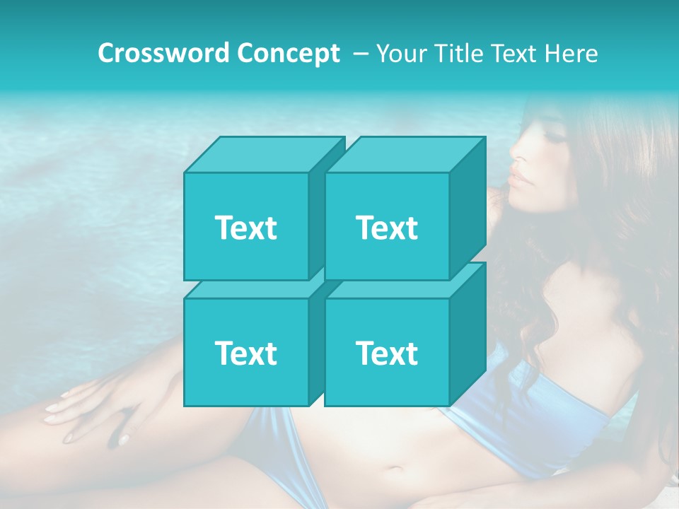 Sexy Lie Swimmingpool PowerPoint Template