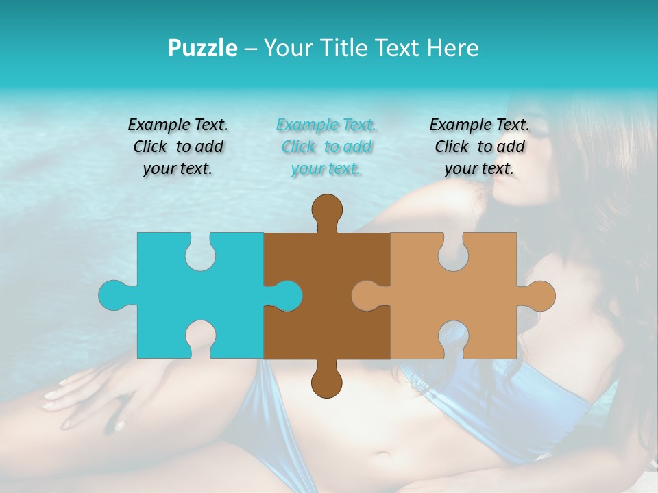 Sexy Lie Swimmingpool PowerPoint Template