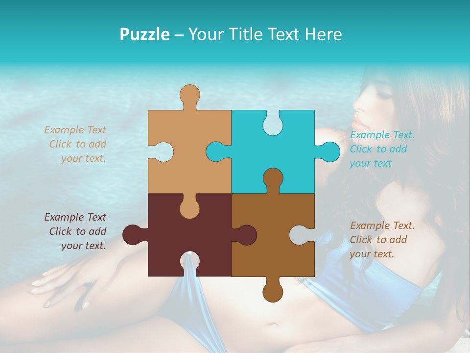 Sexy Lie Swimmingpool PowerPoint Template