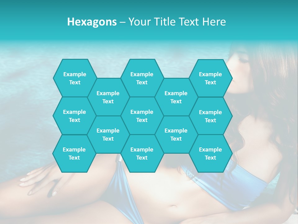 Sexy Lie Swimmingpool PowerPoint Template