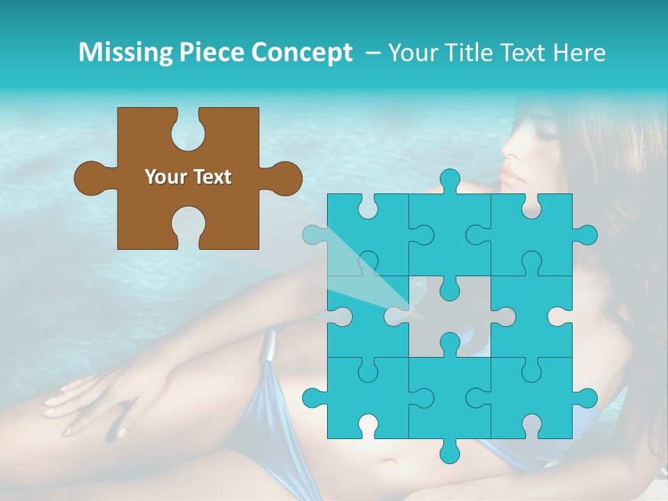 Sexy Lie Swimmingpool PowerPoint Template