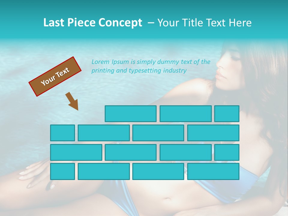 Sexy Lie Swimmingpool PowerPoint Template
