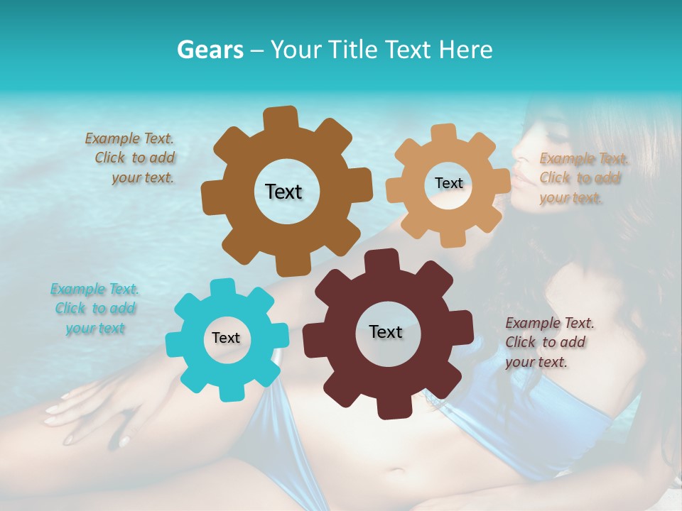 Sexy Lie Swimmingpool PowerPoint Template