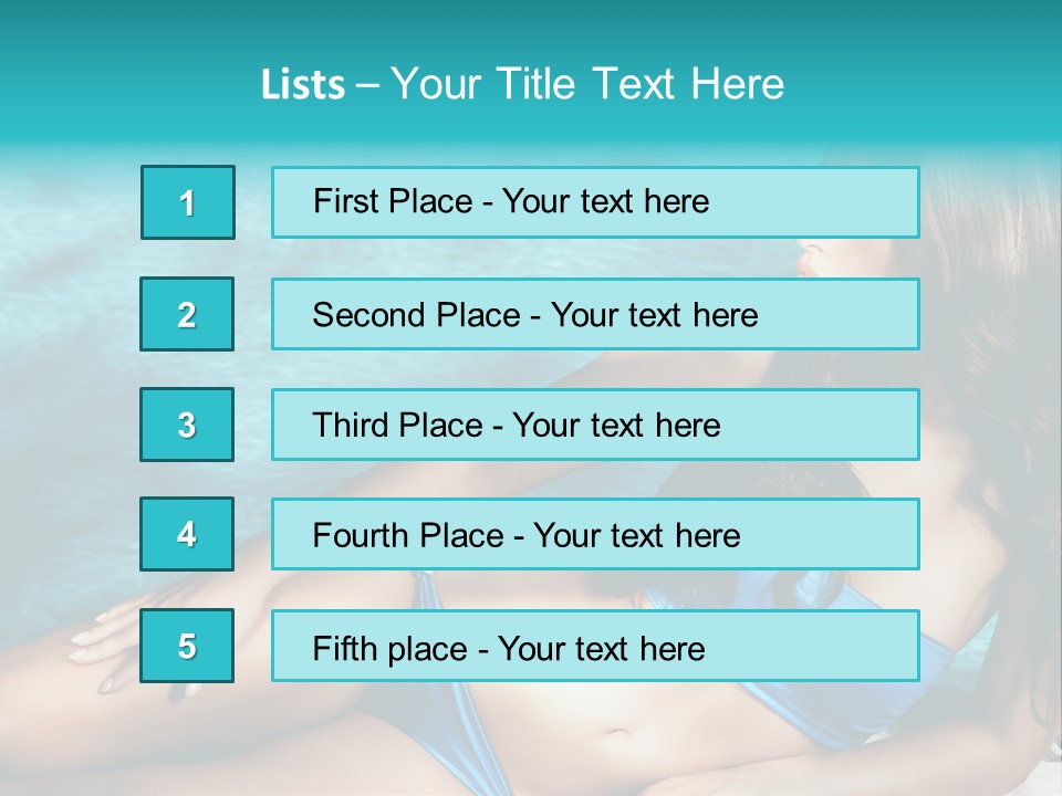 Sexy Lie Swimmingpool PowerPoint Template