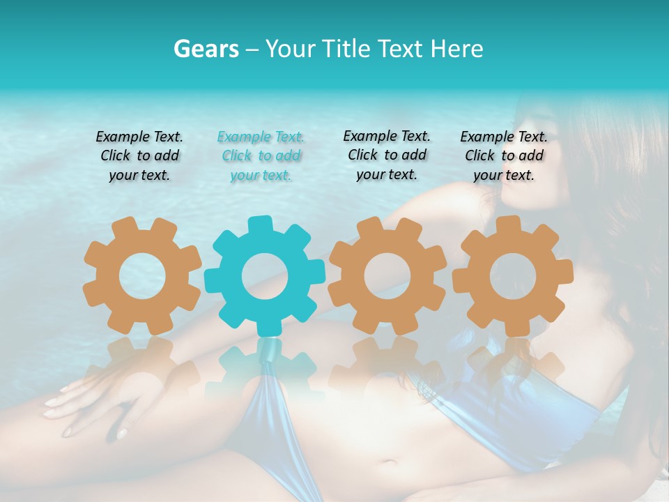 Sexy Lie Swimmingpool PowerPoint Template