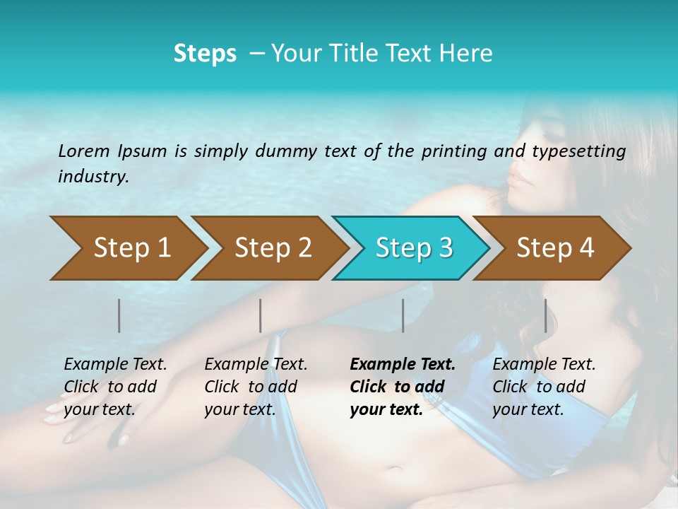 Sexy Lie Swimmingpool PowerPoint Template