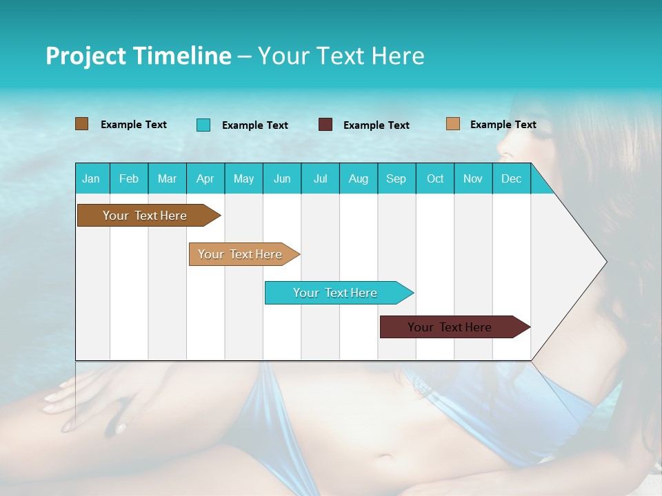 Sexy Lie Swimmingpool PowerPoint Template