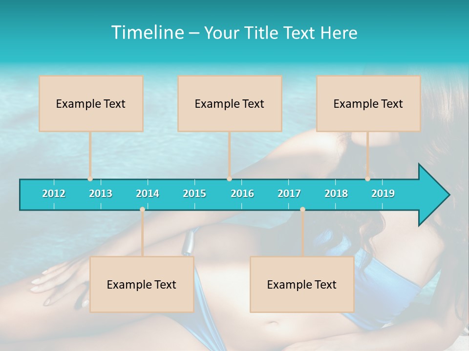 Sexy Lie Swimmingpool PowerPoint Template