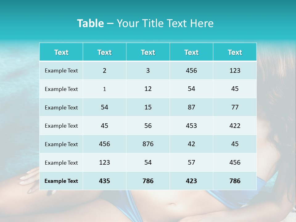 Sexy Lie Swimmingpool PowerPoint Template