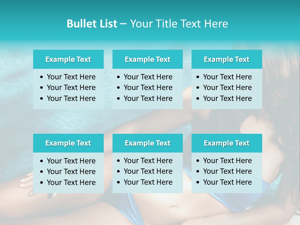 Sexy Lie Swimmingpool PowerPoint Template