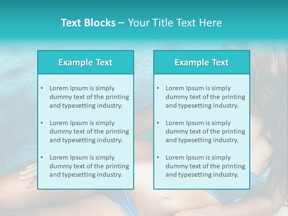 Sexy Lie Swimmingpool PowerPoint Template