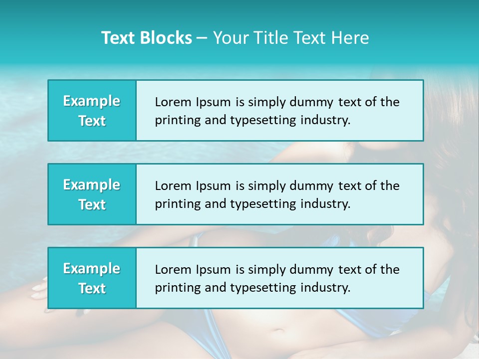 Sexy Lie Swimmingpool PowerPoint Template