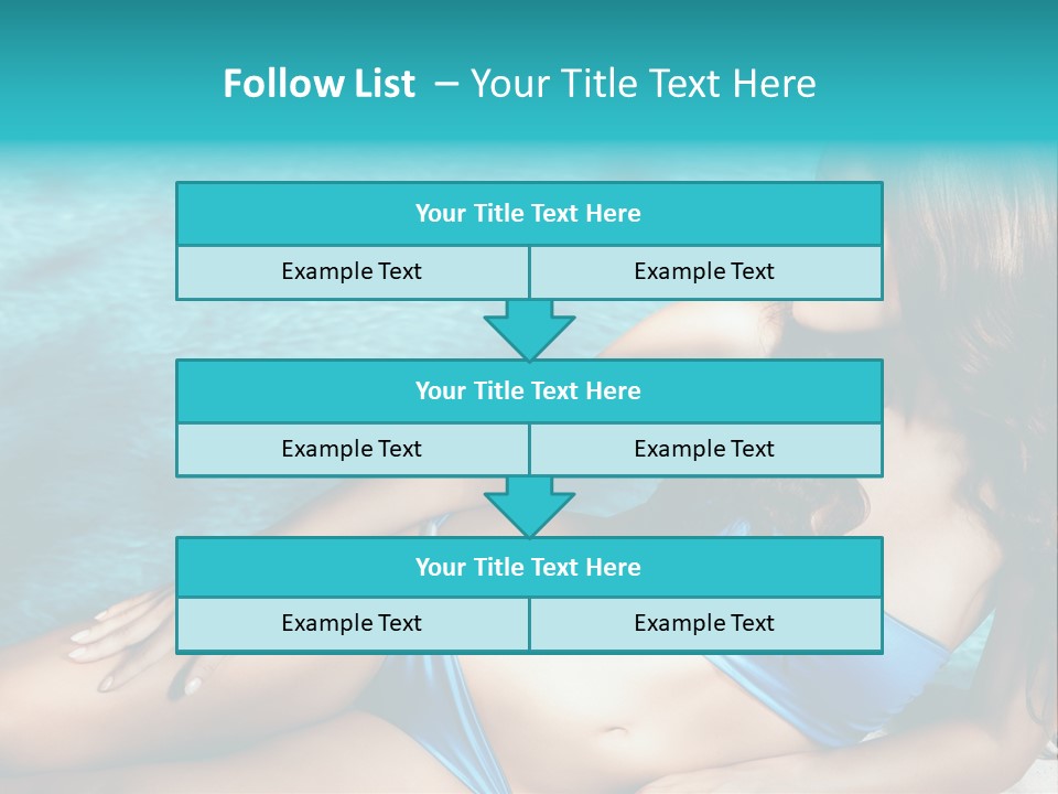 Sexy Lie Swimmingpool PowerPoint Template