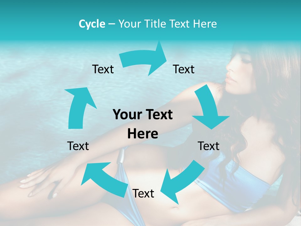 Sexy Lie Swimmingpool PowerPoint Template