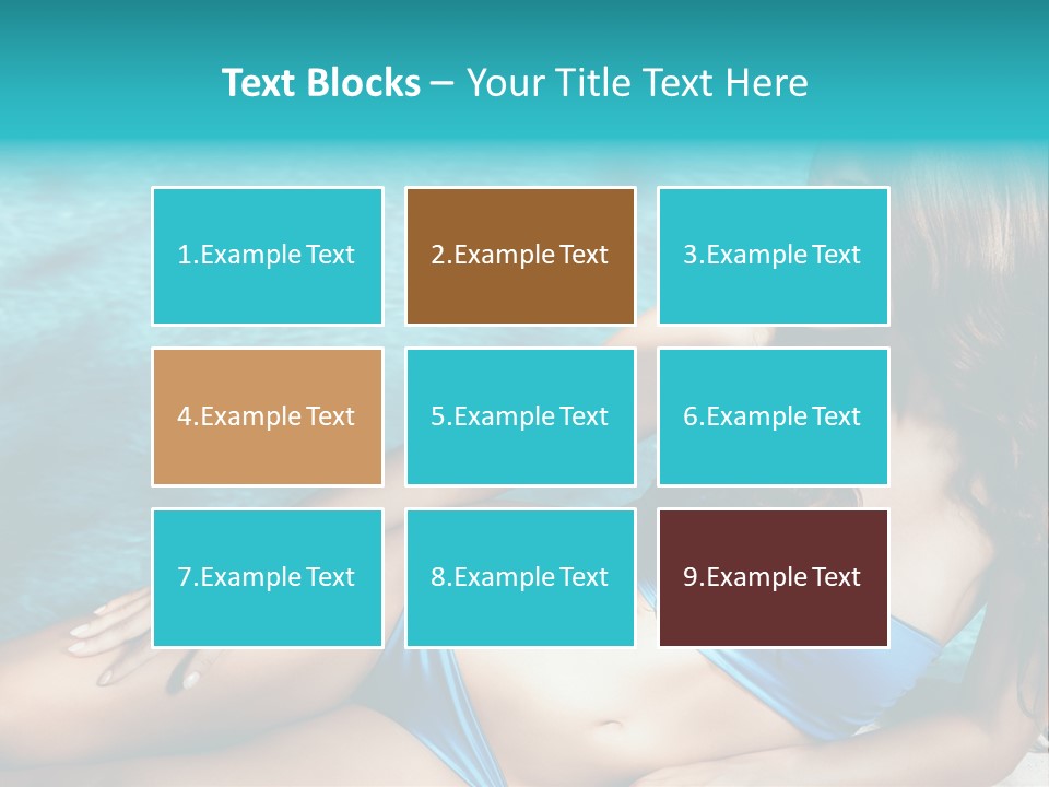 Sexy Lie Swimmingpool PowerPoint Template