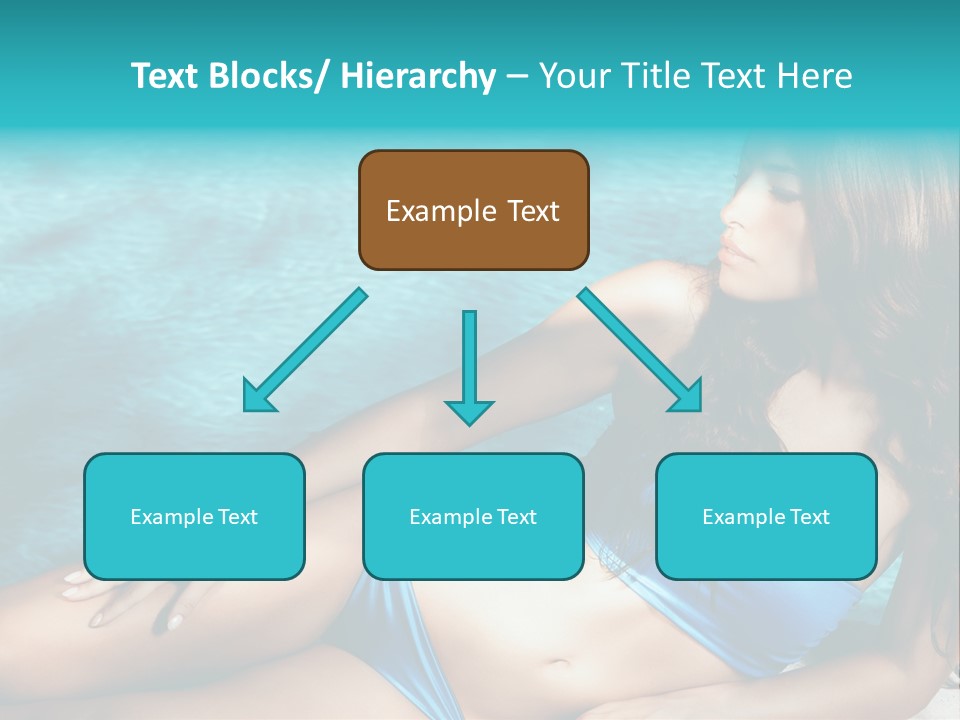 Sexy Lie Swimmingpool PowerPoint Template