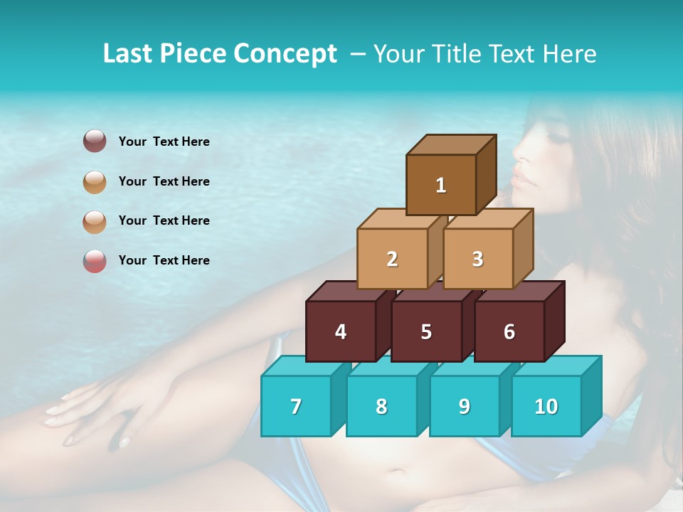 Sexy Lie Swimmingpool PowerPoint Template