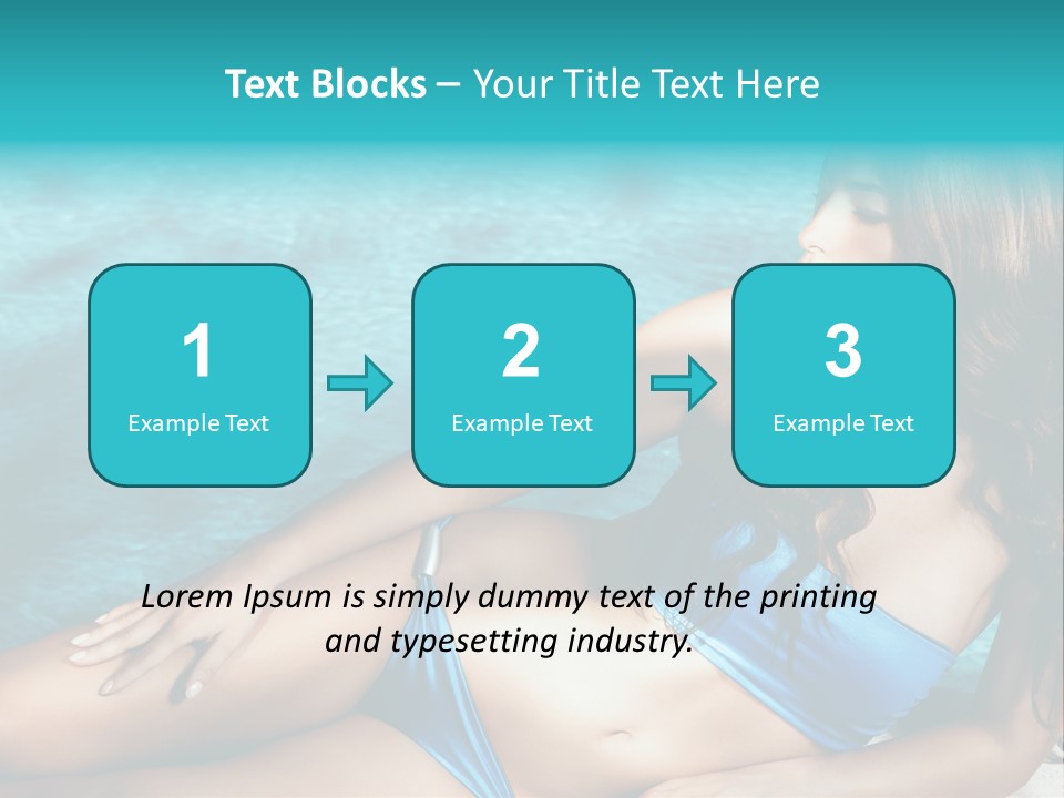 Sexy Lie Swimmingpool PowerPoint Template