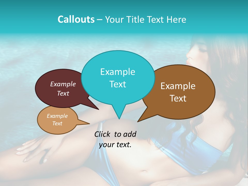 Sexy Lie Swimmingpool PowerPoint Template