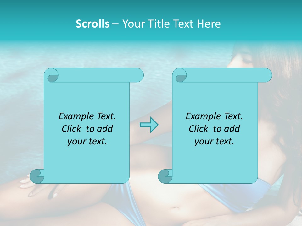 Sexy Lie Swimmingpool PowerPoint Template