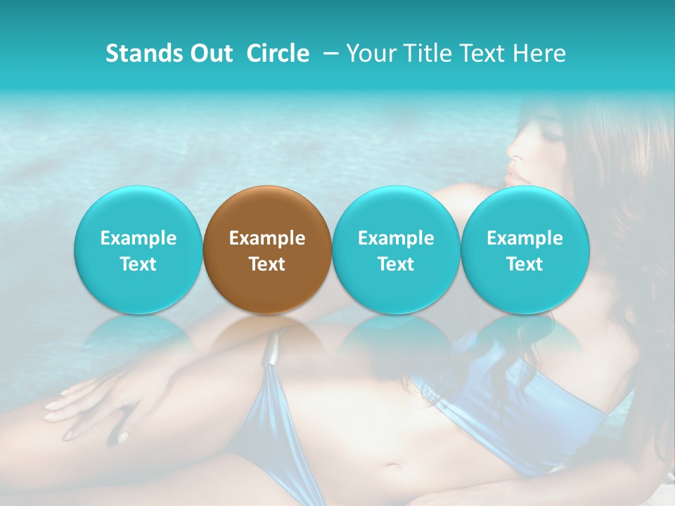 Sexy Lie Swimmingpool PowerPoint Template
