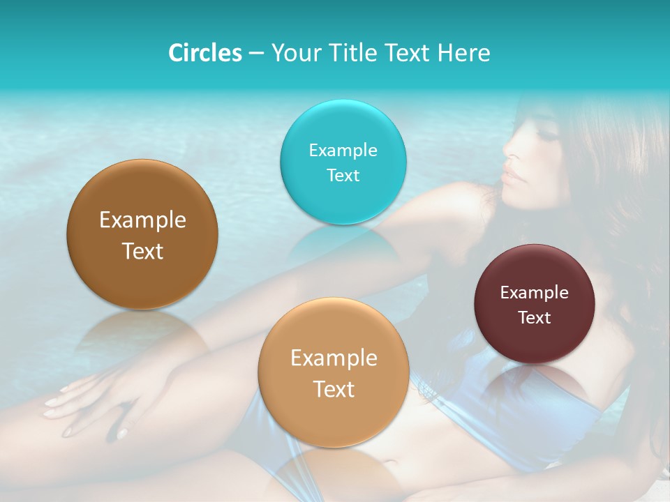 Sexy Lie Swimmingpool PowerPoint Template