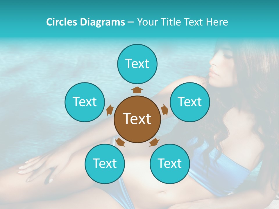 Sexy Lie Swimmingpool PowerPoint Template