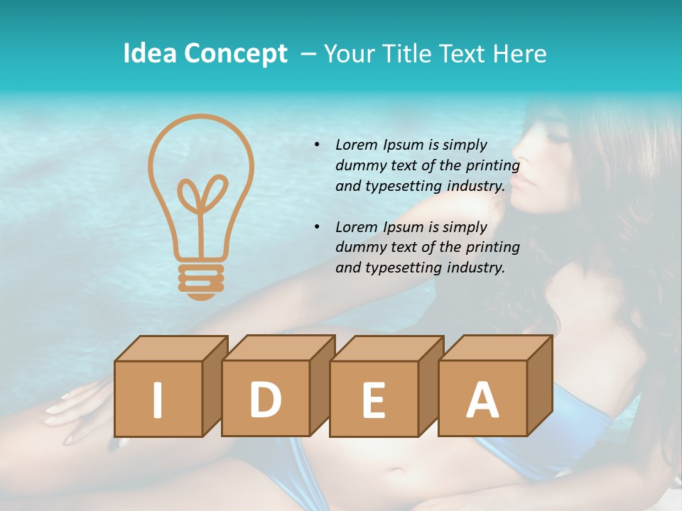 Sexy Lie Swimmingpool PowerPoint Template