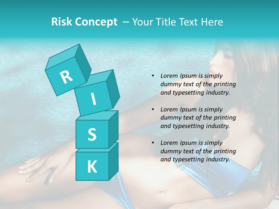 Sexy Lie Swimmingpool PowerPoint Template