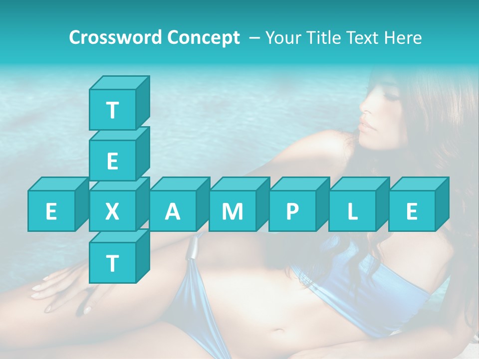 Sexy Lie Swimmingpool PowerPoint Template