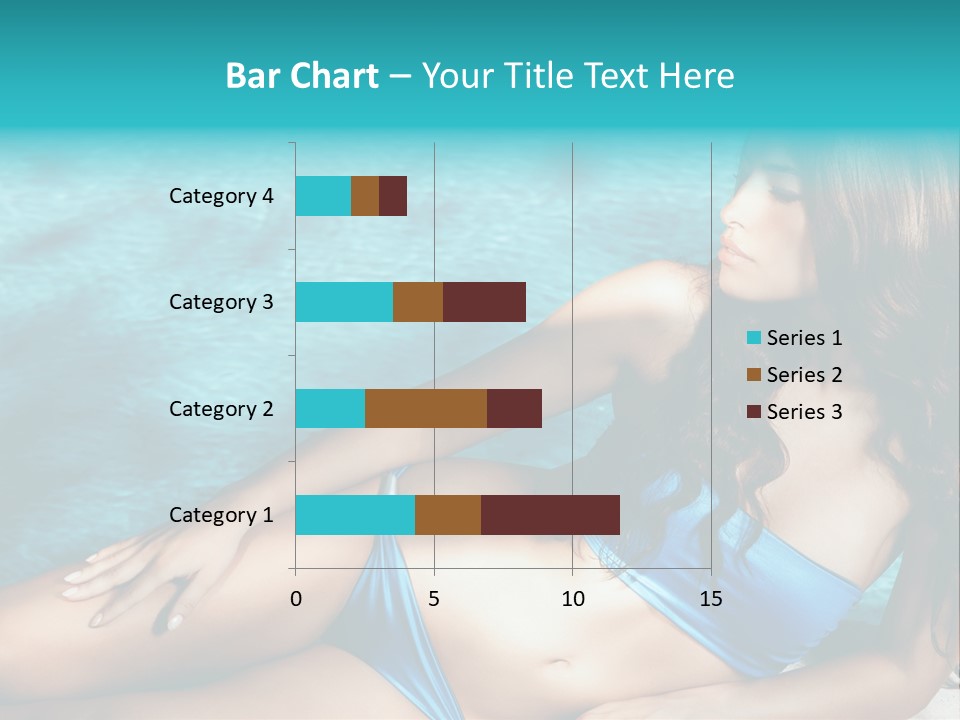 Sexy Lie Swimmingpool PowerPoint Template