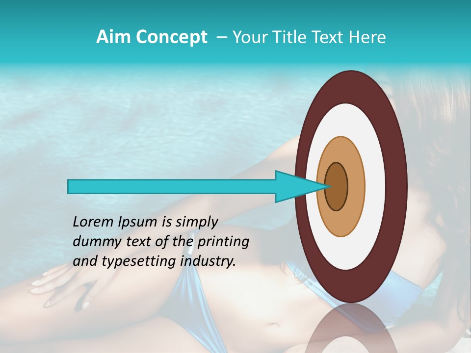 Sexy Lie Swimmingpool PowerPoint Template