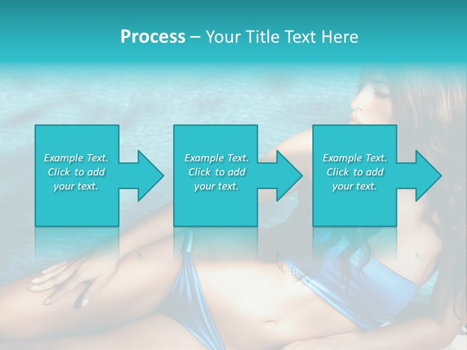 Sexy Lie Swimmingpool PowerPoint Template