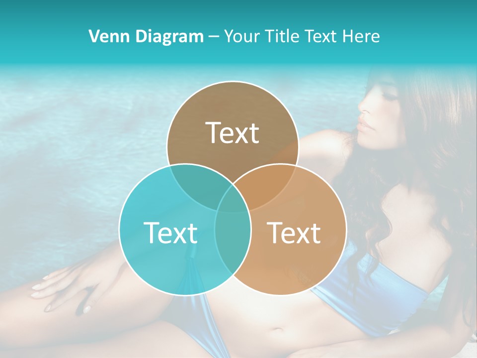 Sexy Lie Swimmingpool PowerPoint Template