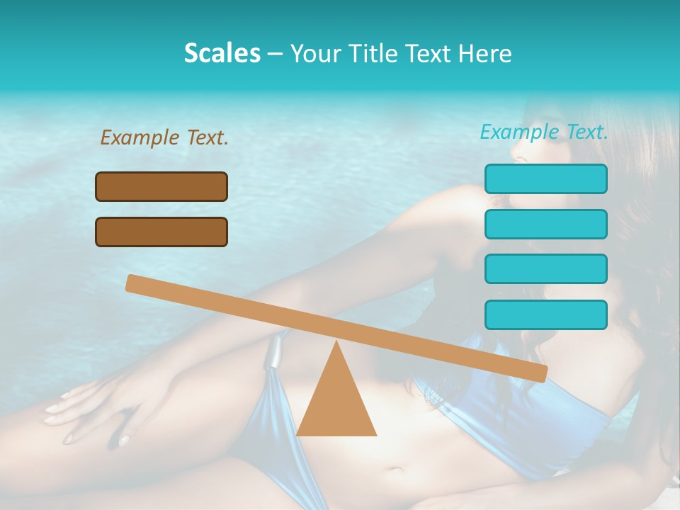 Sexy Lie Swimmingpool PowerPoint Template