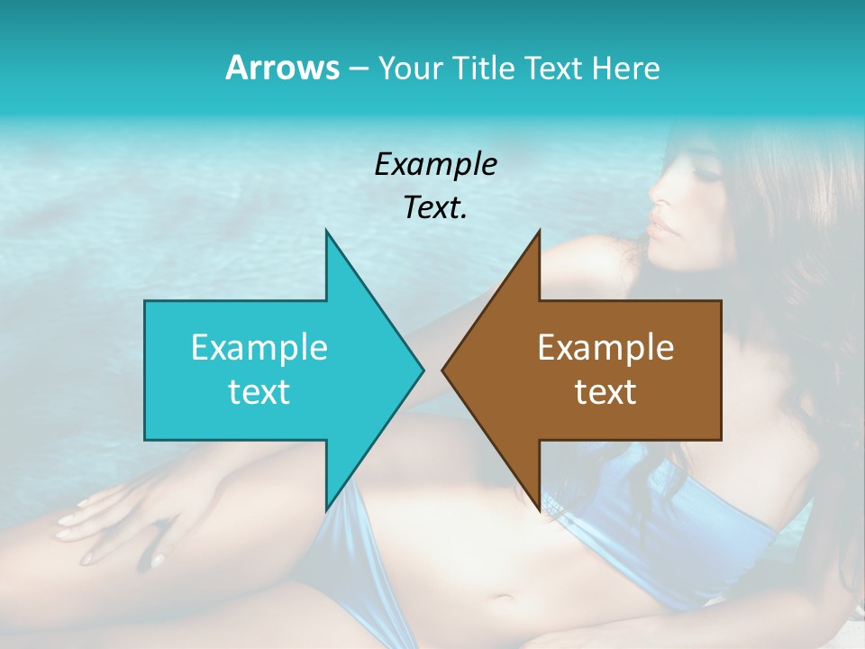 Sexy Lie Swimmingpool PowerPoint Template