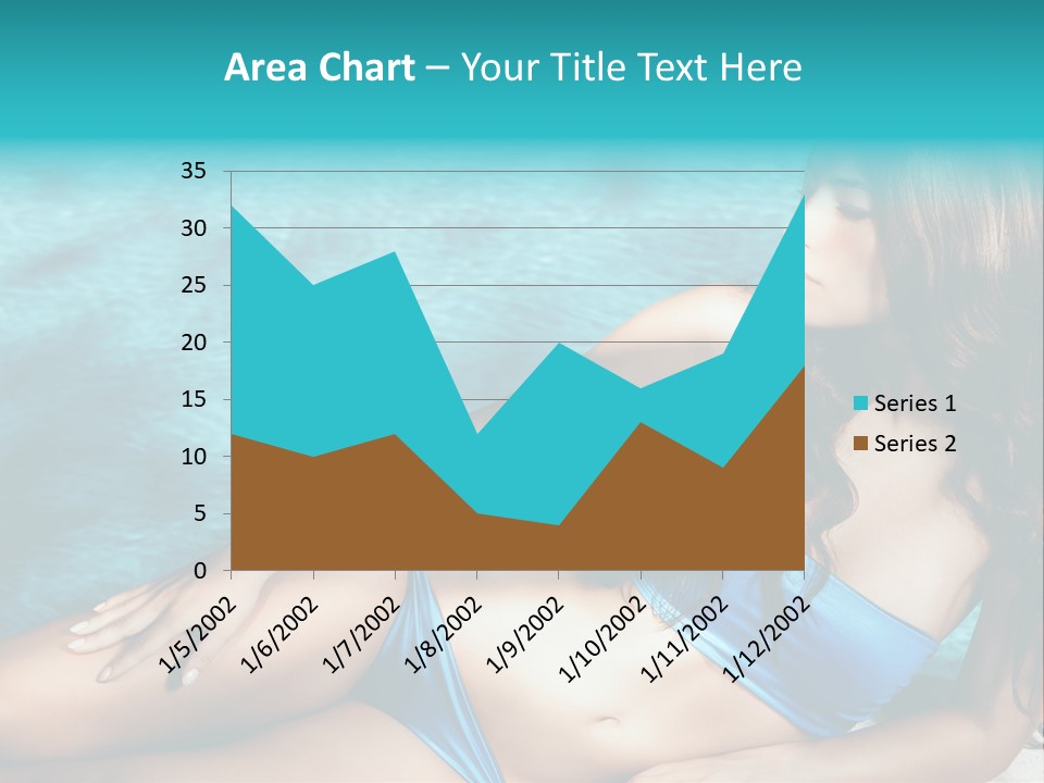 Sexy Lie Swimmingpool PowerPoint Template