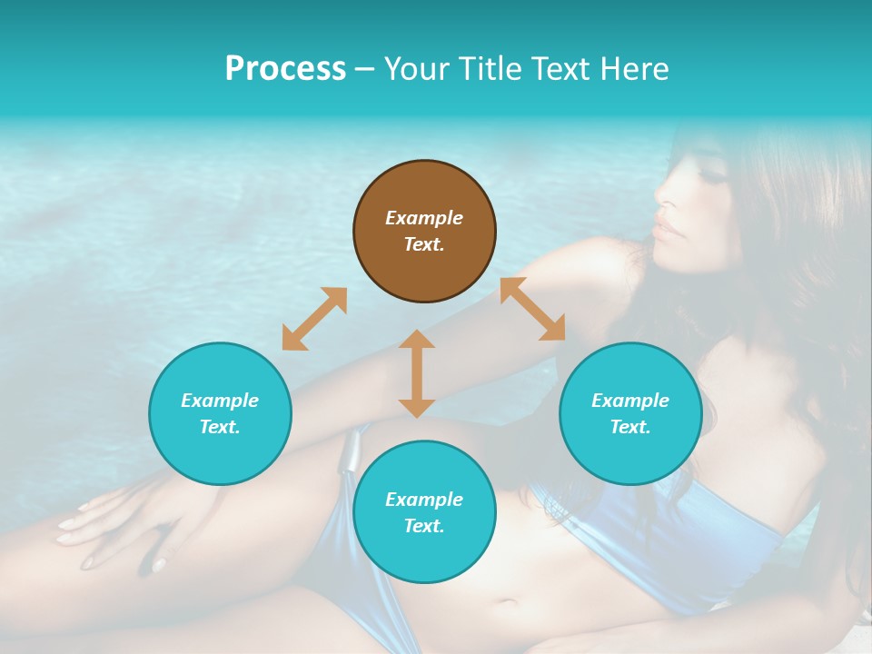 Sexy Lie Swimmingpool PowerPoint Template