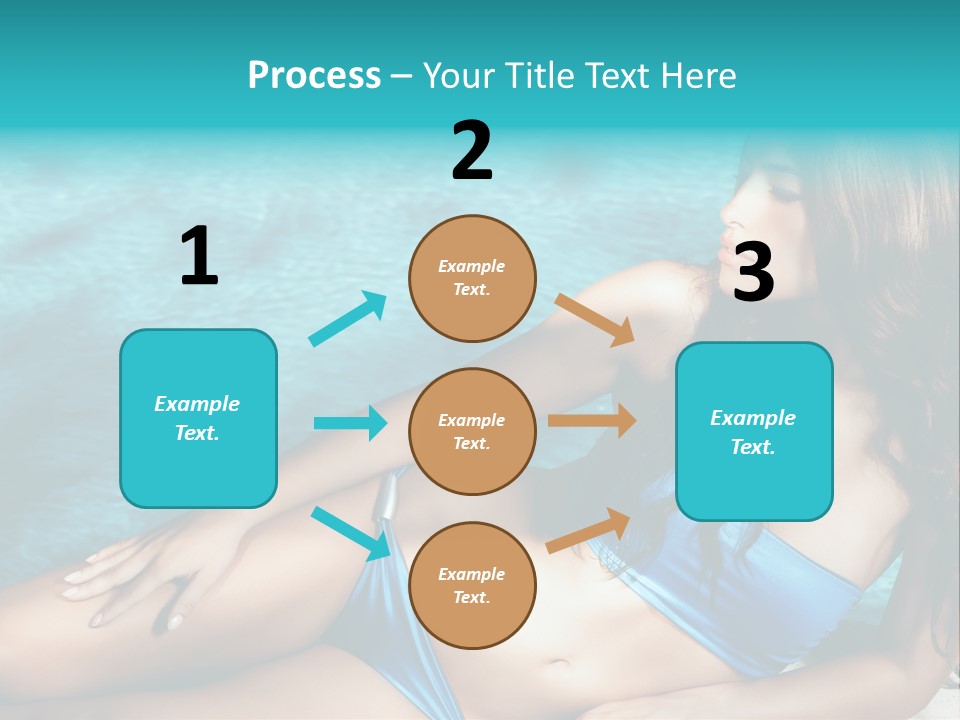 Sexy Lie Swimmingpool PowerPoint Template