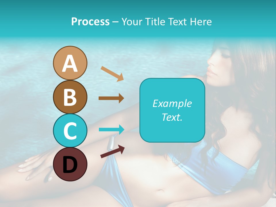 Sexy Lie Swimmingpool PowerPoint Template