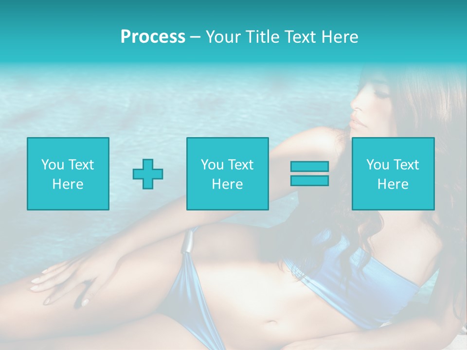 Sexy Lie Swimmingpool PowerPoint Template