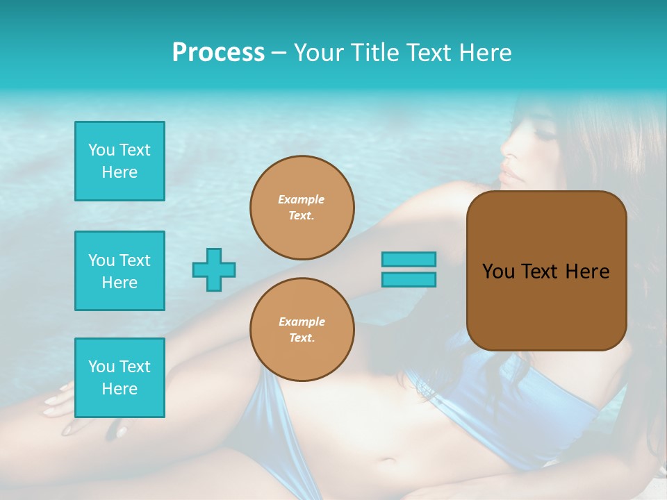 Sexy Lie Swimmingpool PowerPoint Template