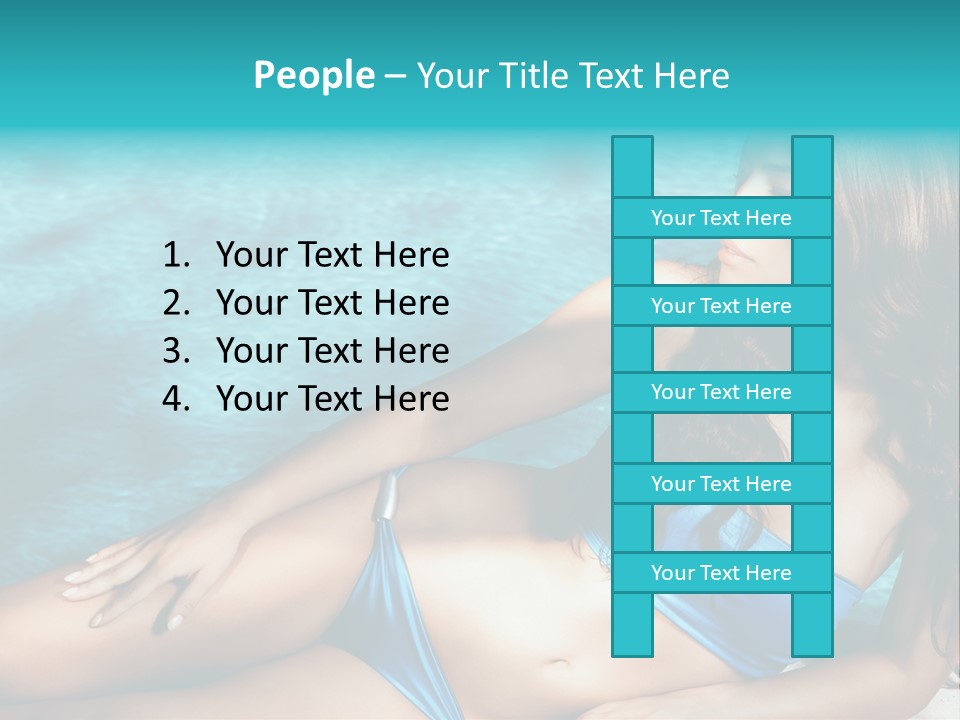 Sexy Lie Swimmingpool PowerPoint Template