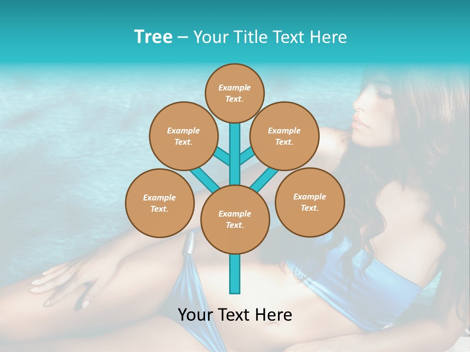 Sexy Lie Swimmingpool PowerPoint Template