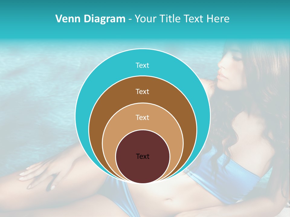 Sexy Lie Swimmingpool PowerPoint Template