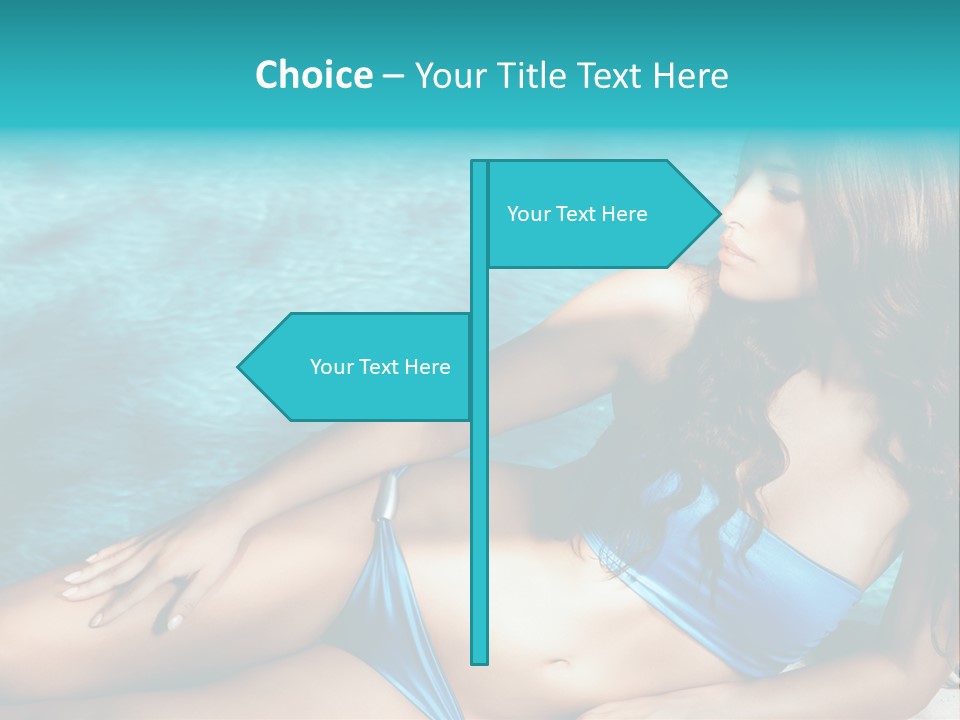 Sexy Lie Swimmingpool PowerPoint Template