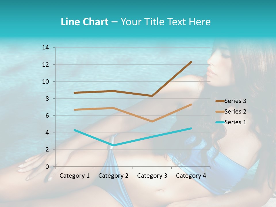 Sexy Lie Swimmingpool PowerPoint Template