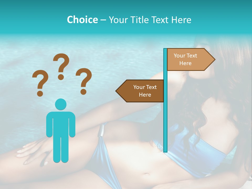Sexy Lie Swimmingpool PowerPoint Template